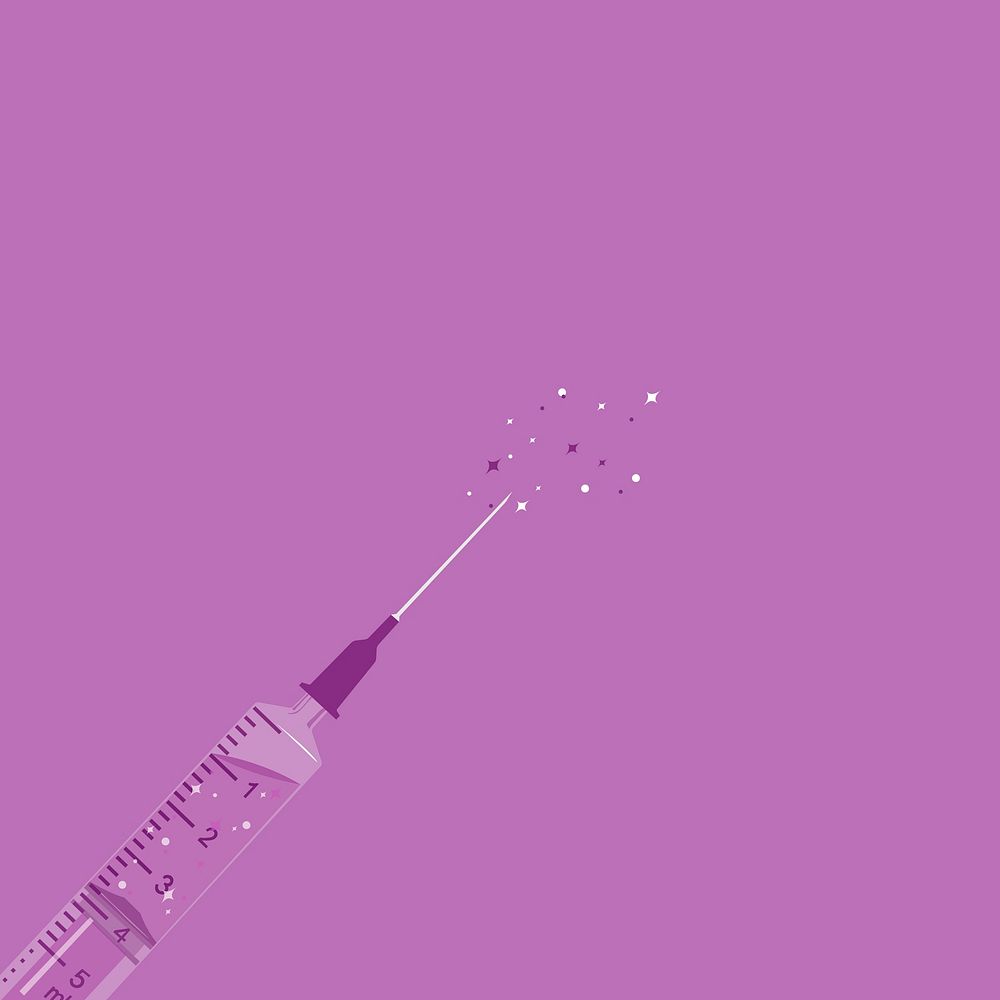 Purple aesthetic syringe background, mental health illustration design