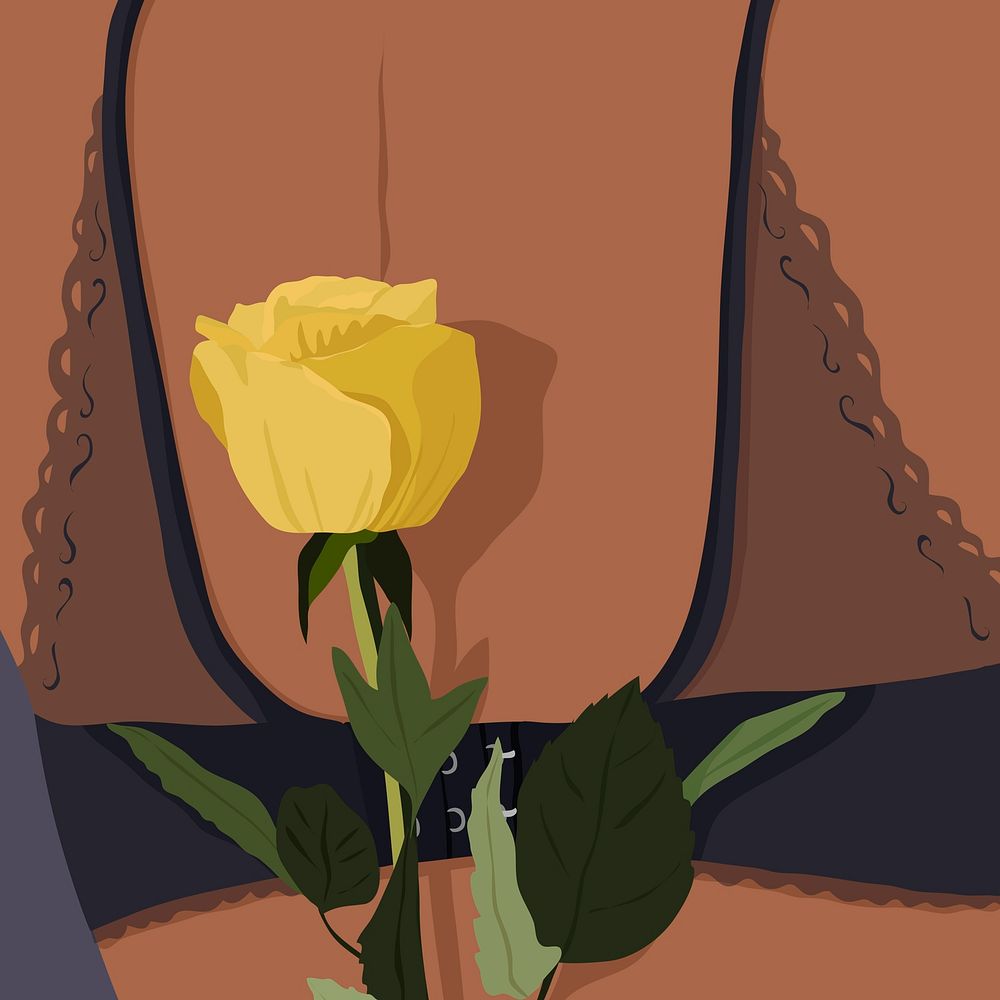 Yellow rose background, feminine self esteem illustration design
