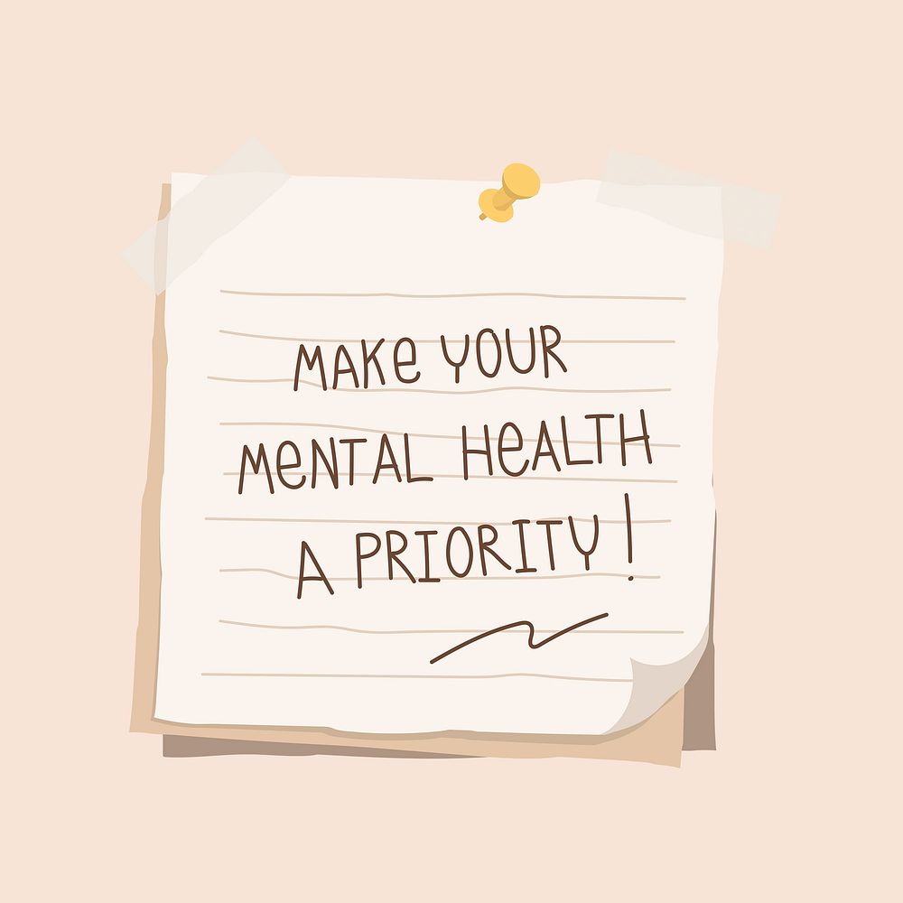 Make your health priority note paper clipart
