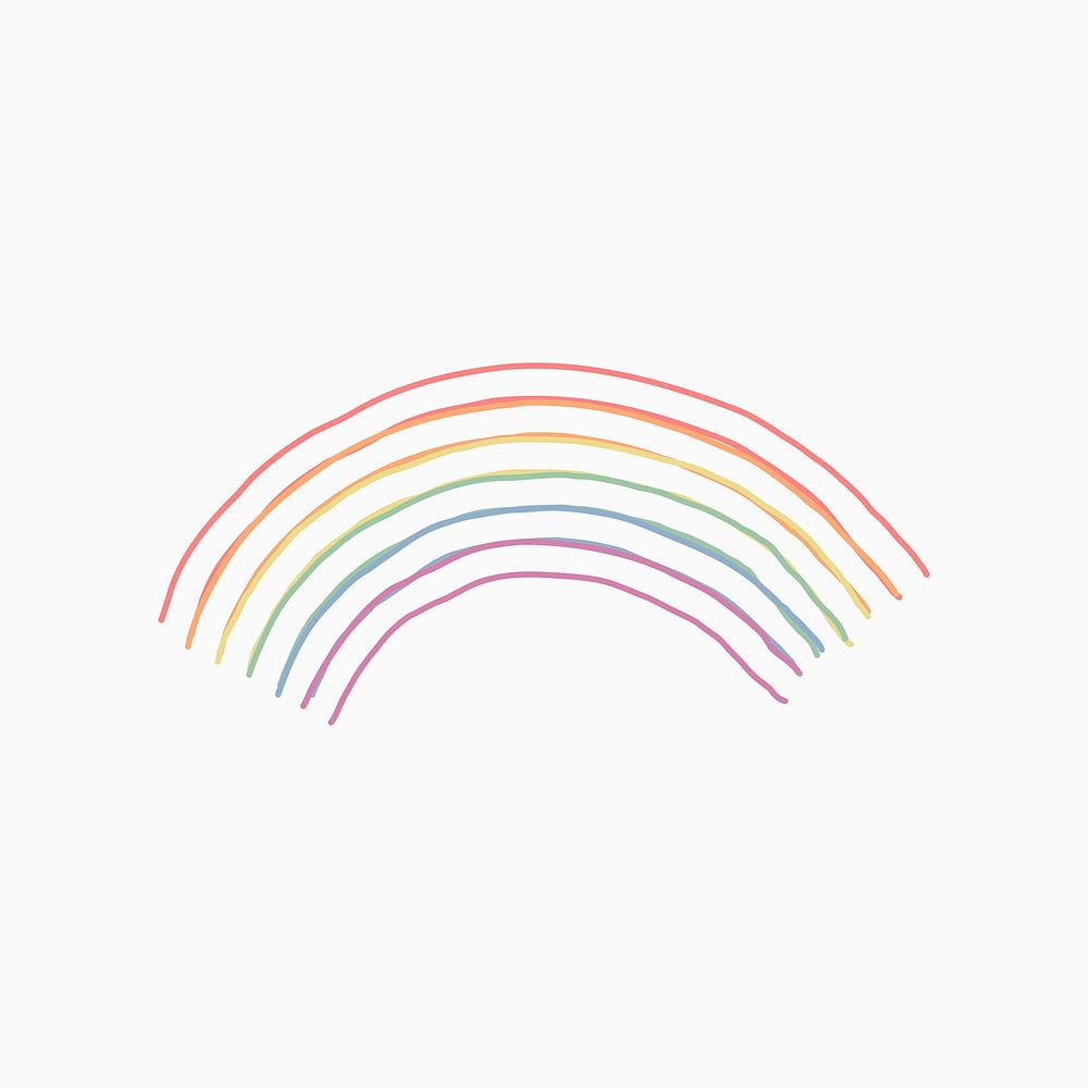 Rainbow clipart, cute illustration design psd