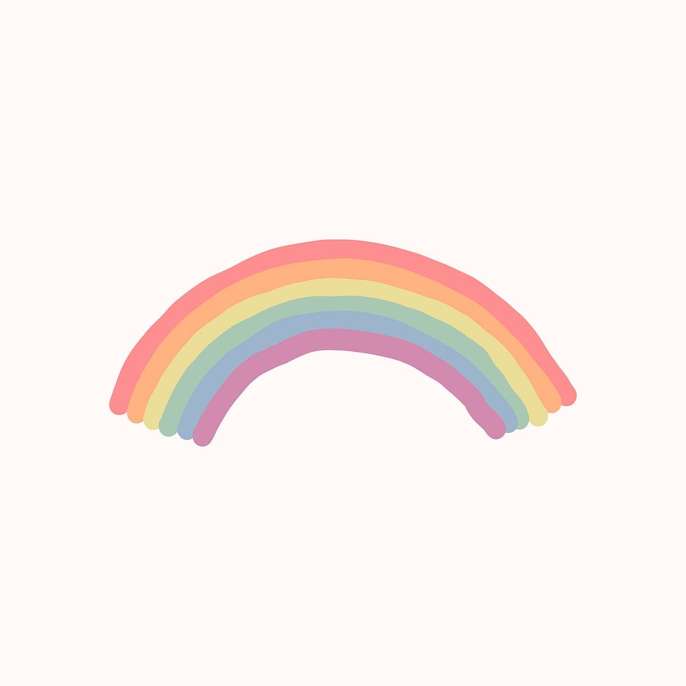 Rainbow clipart, cute illustration design psd