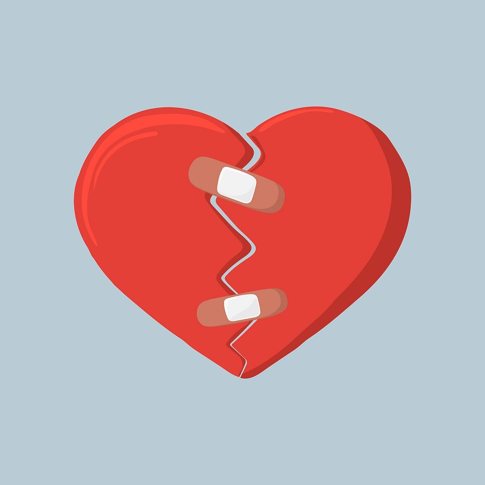 Healing broken heart clipart, mental | Premium Vector Illustration ...