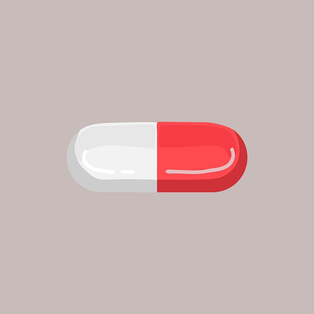 Antidepressants clipart, mental health medicine illustration vector 