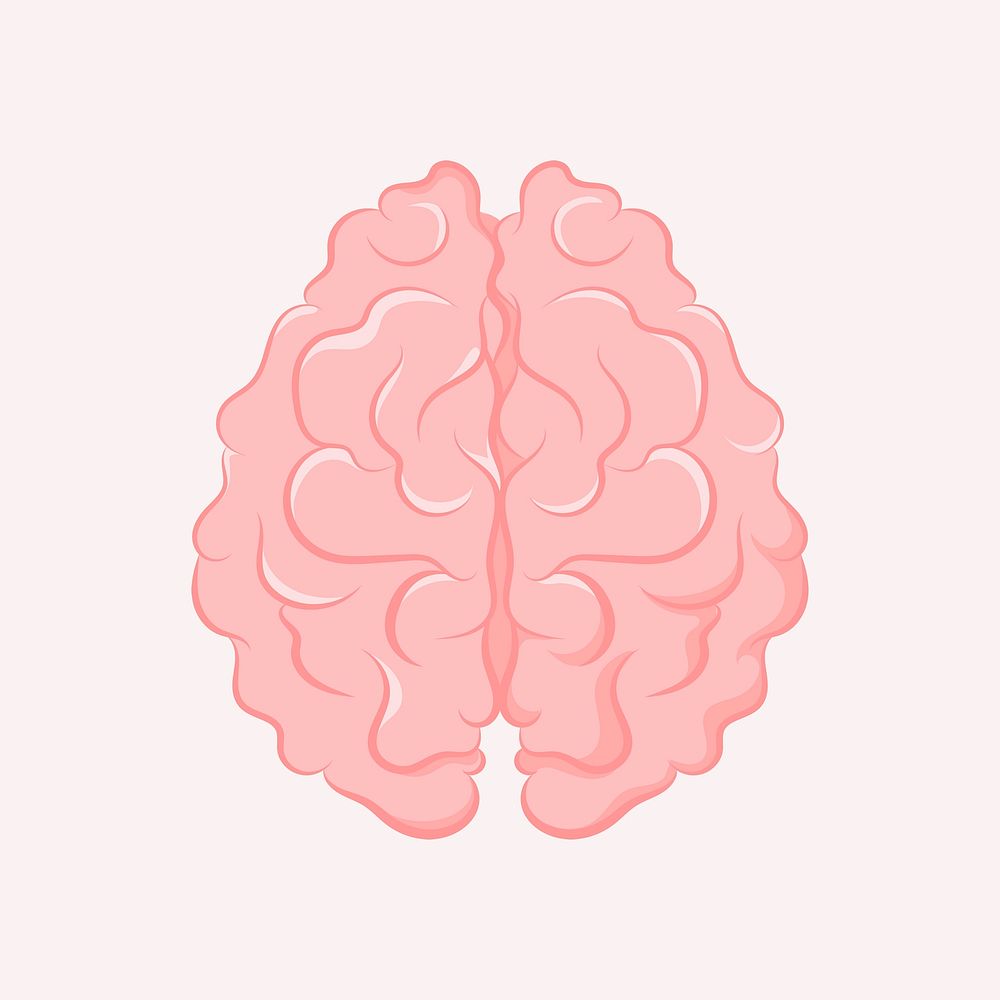 Brain clipart, mental health illustration