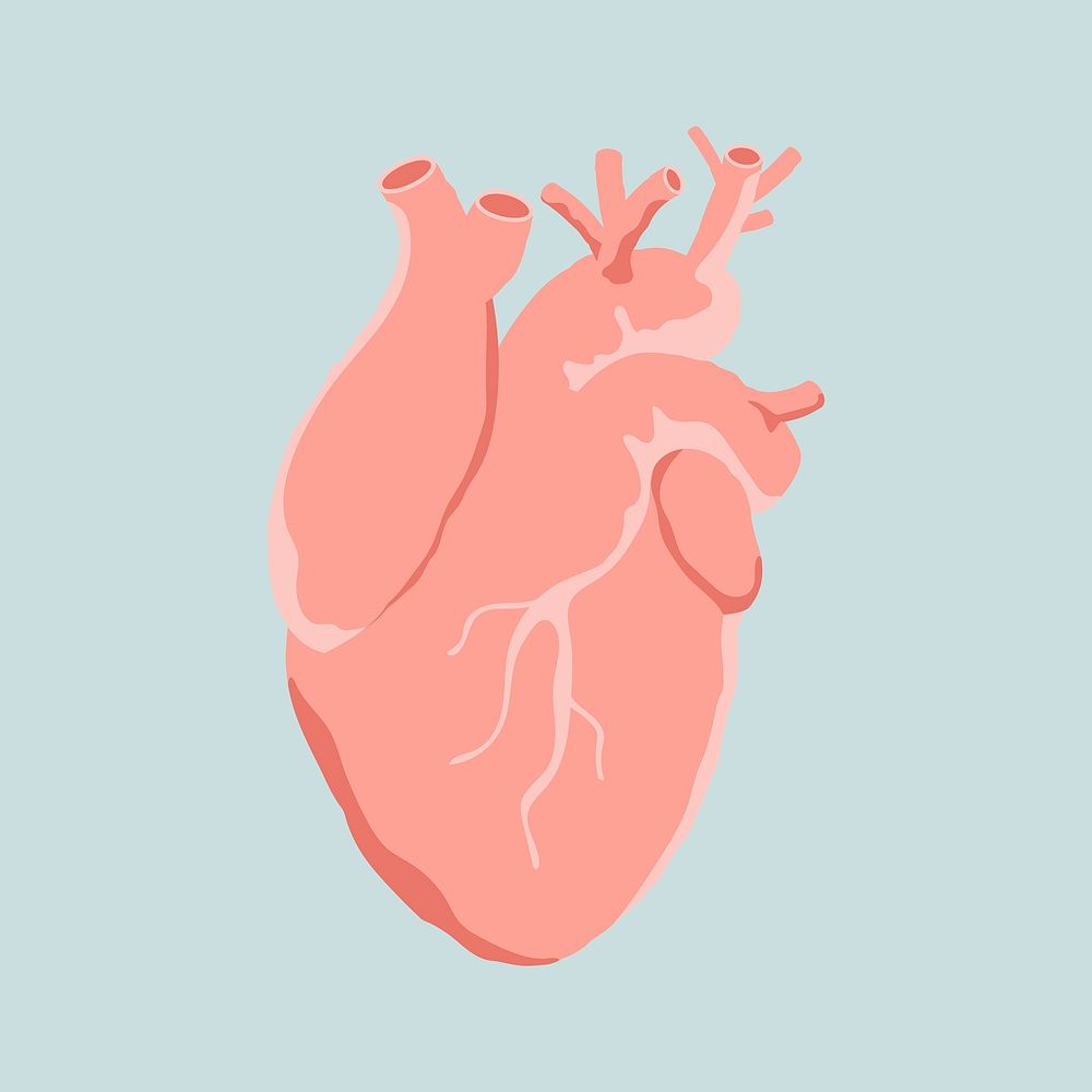 Heart clipart, mental health illustration vector