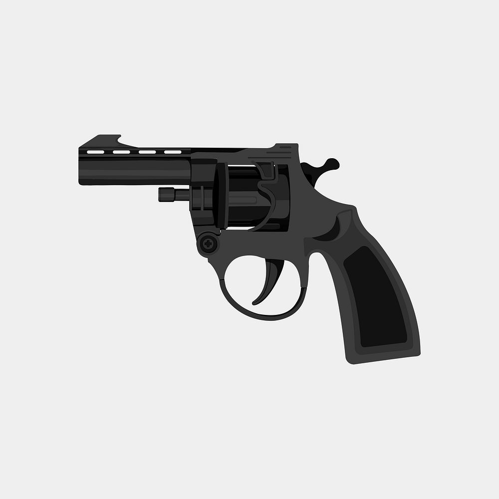 Handgun clipart, black weapon illustration