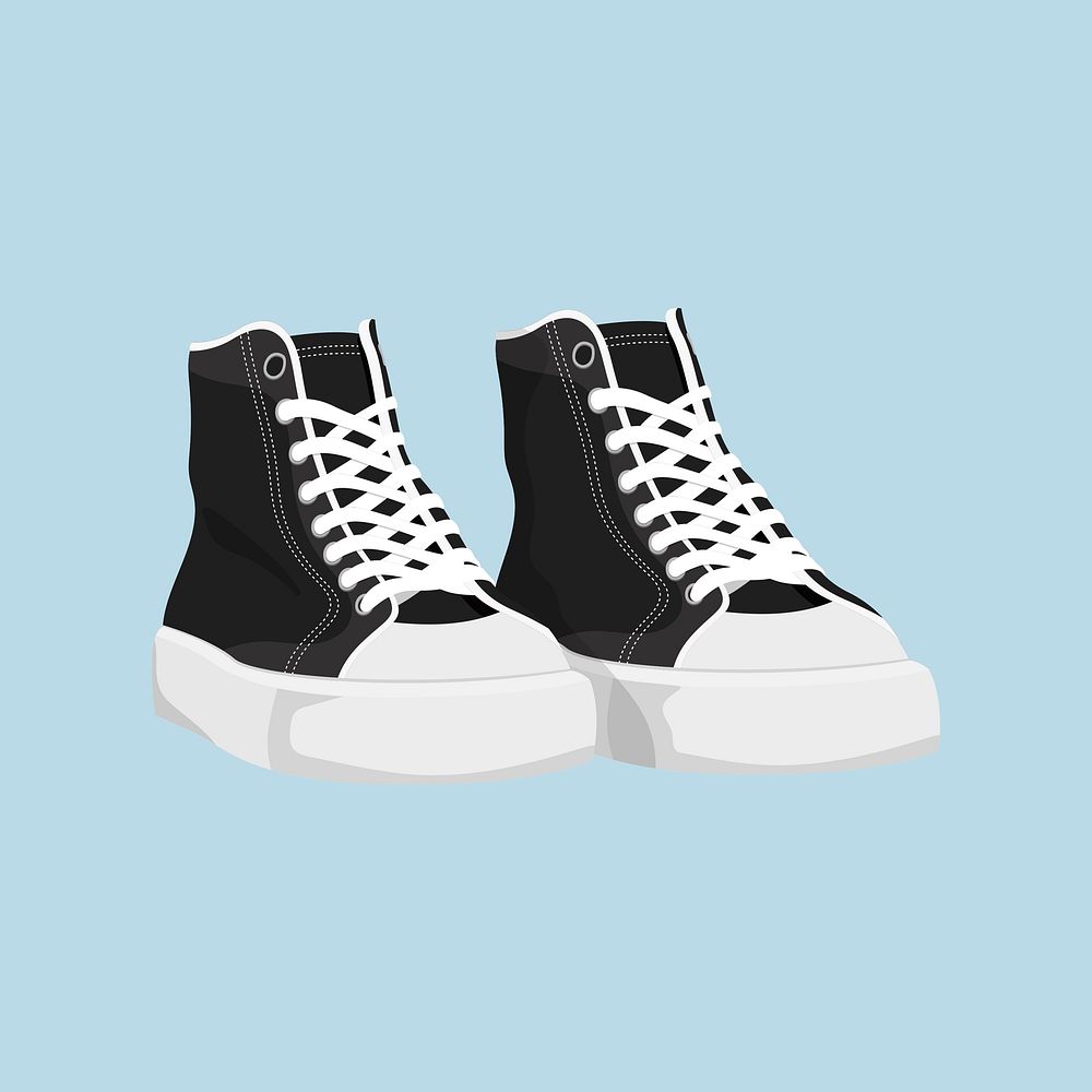 High top shoe clipart, feminine illustration design psd