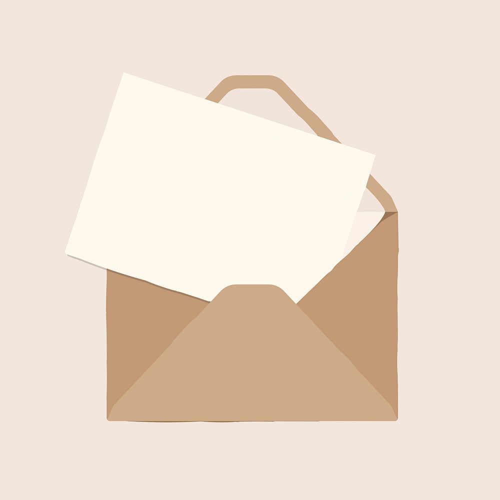 Brown envelope, note clipart, stationery Free Photo Illustration