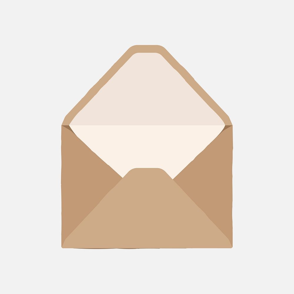 Brown envelope clipart, stationery design vector