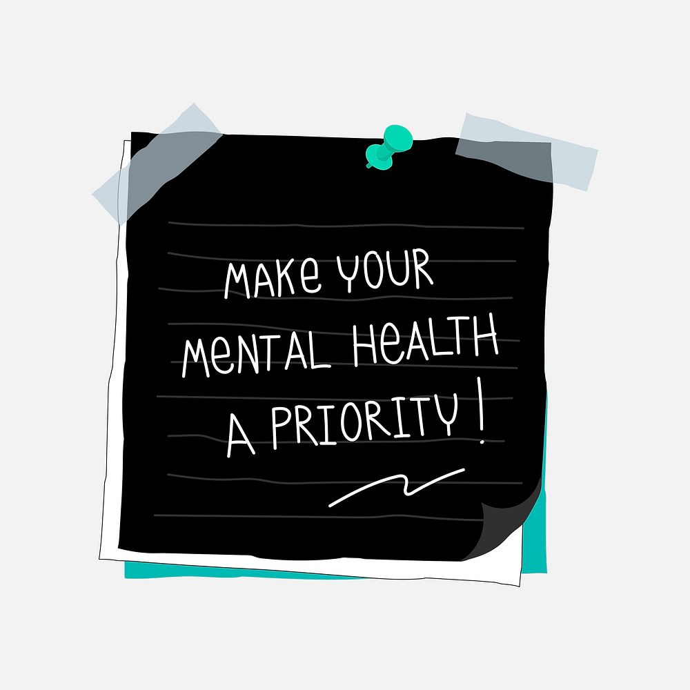 Make your health priority sticky note clipart vector