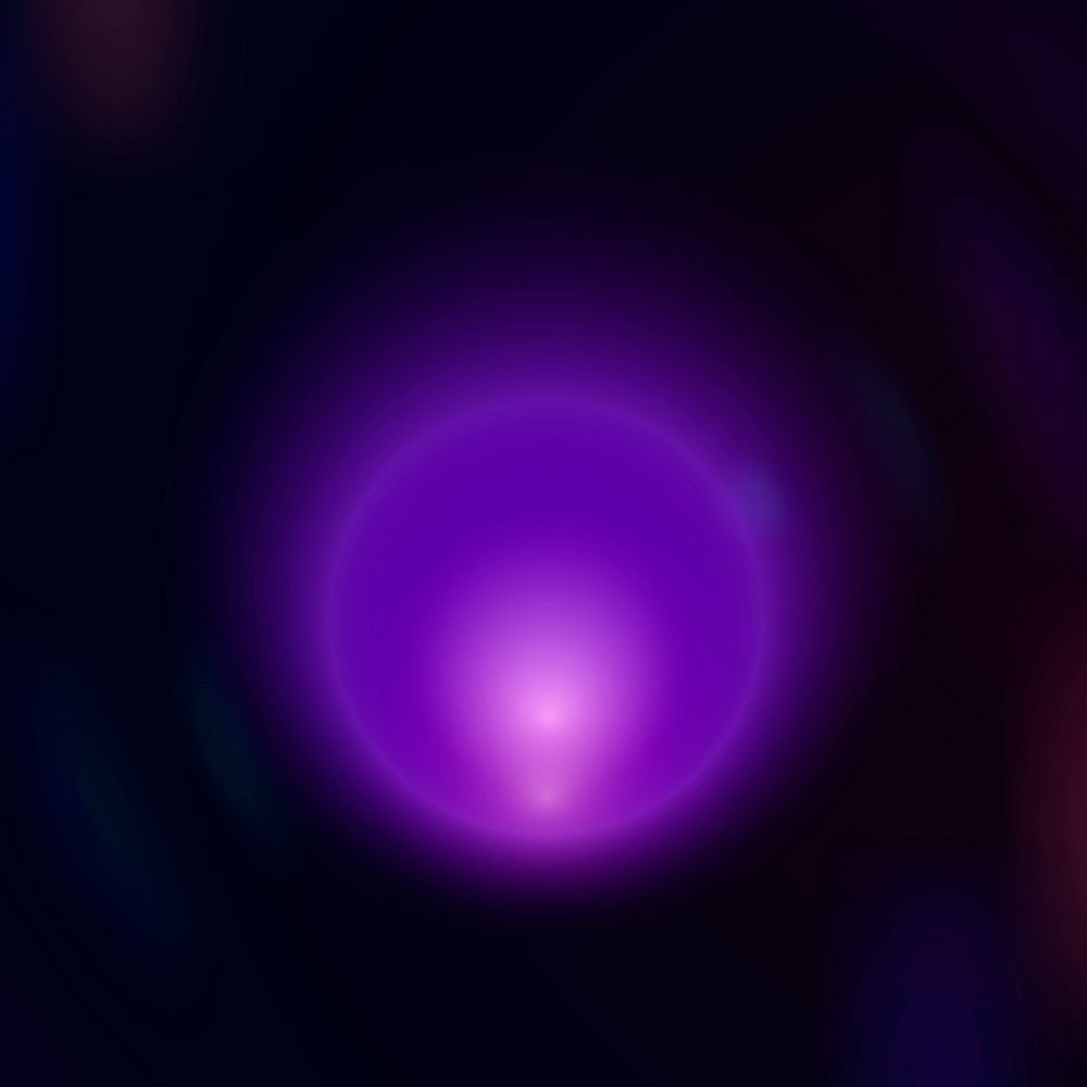 Purple glowing light collage element, black background psd