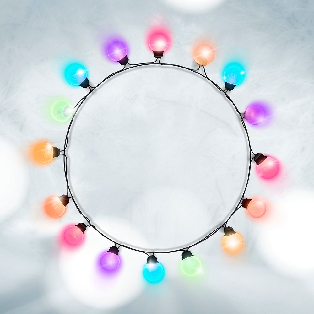 Christmas light frame background, colorful design