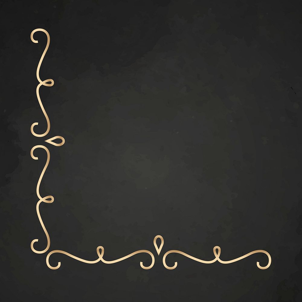 Gold scroll border, luxury vintage style vector