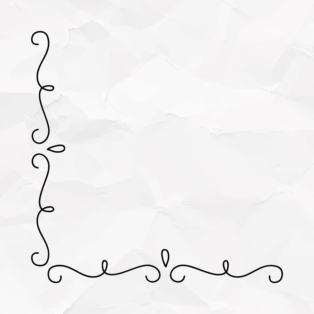 Doodle scroll border, paper background vector