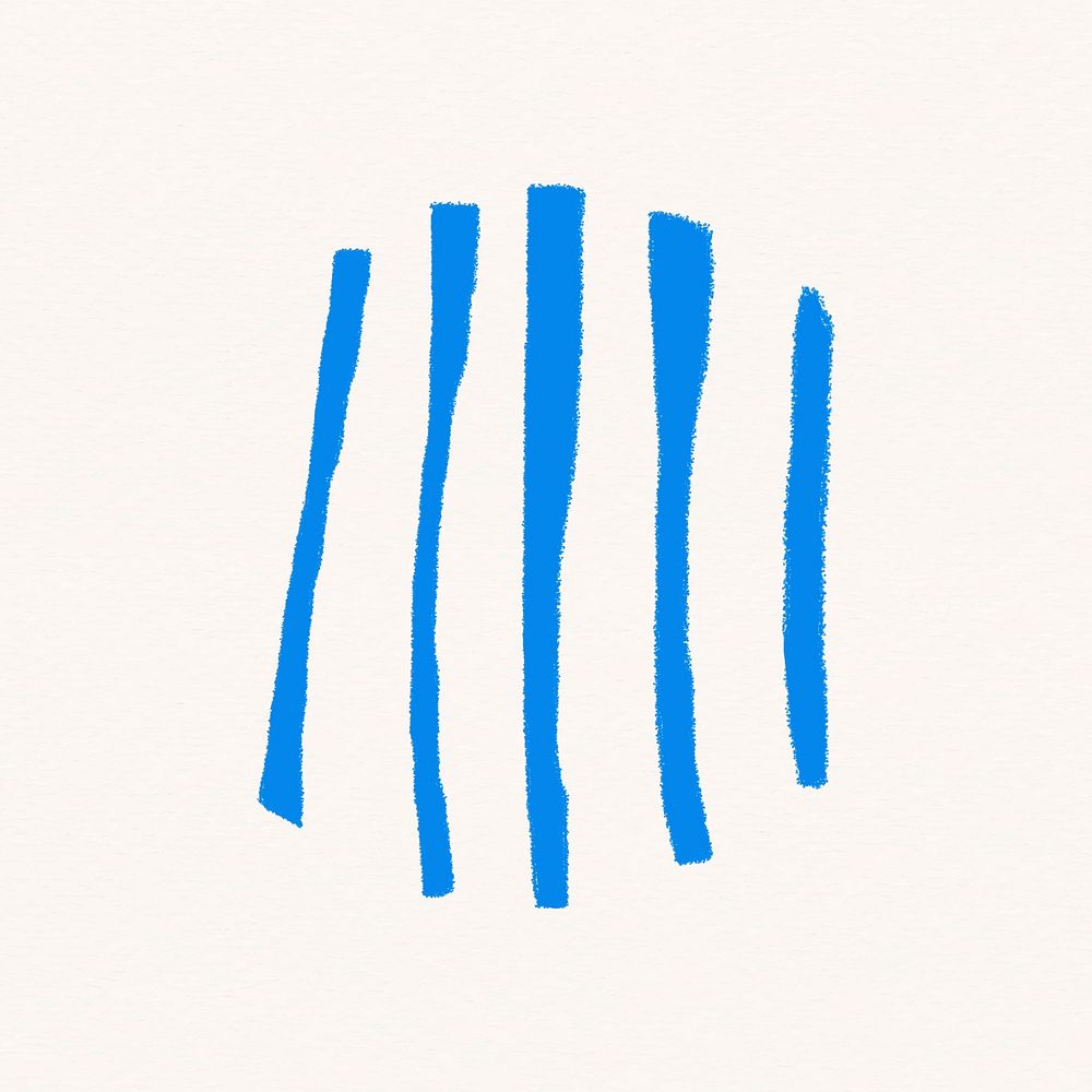 Crayon line clipart, blue abstract design