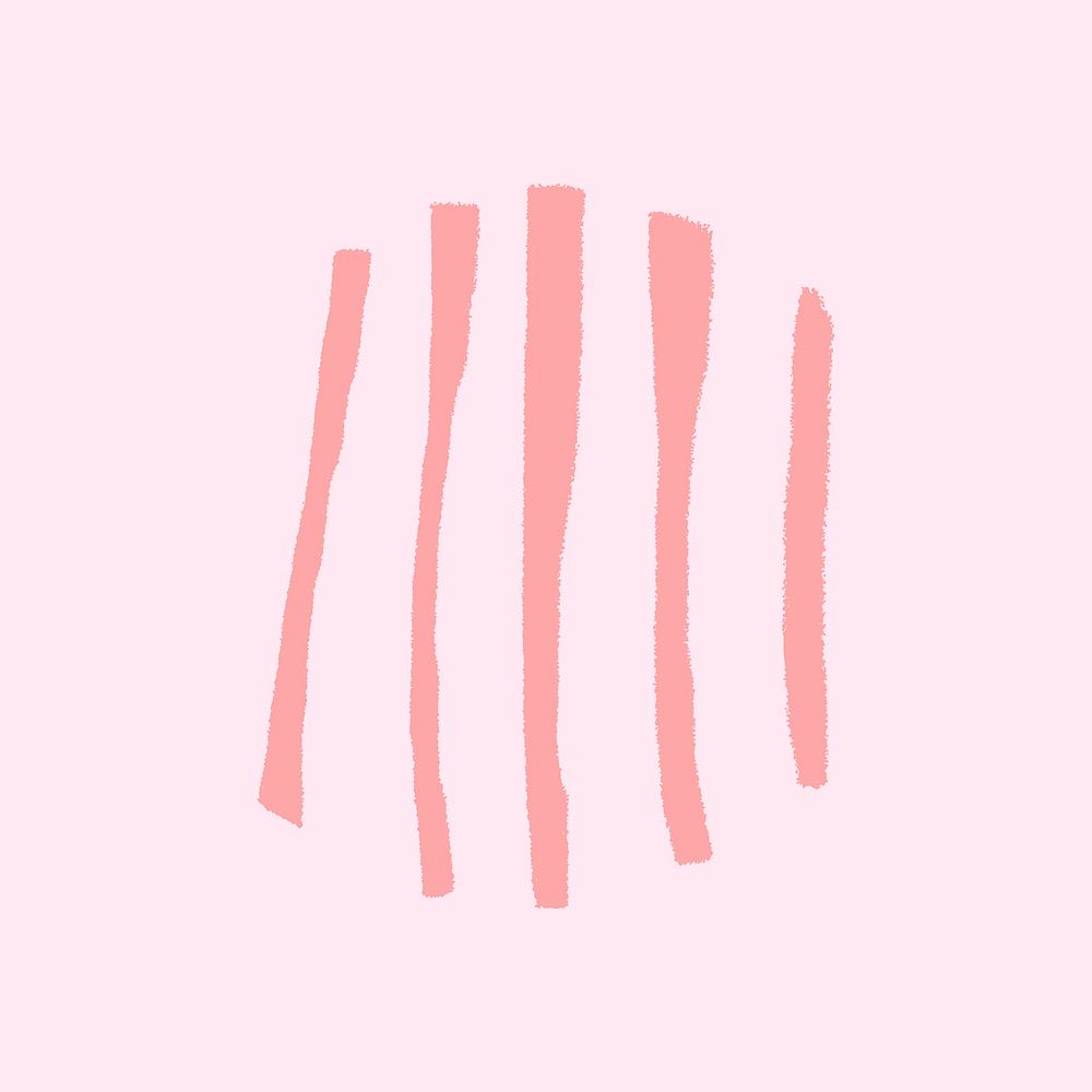 Crayon line sticker, pink abstract design vector