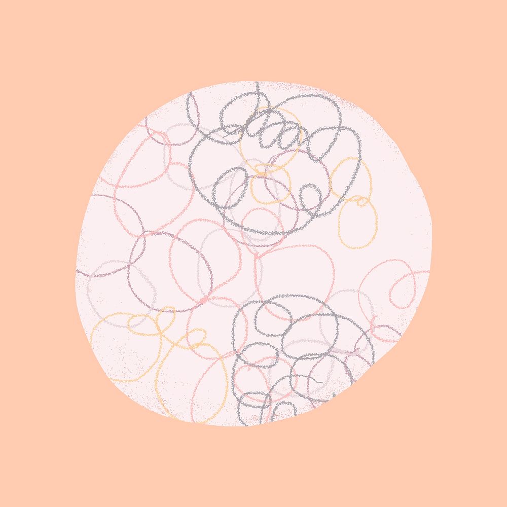 Abstract circle clipart, squiggle design vector
