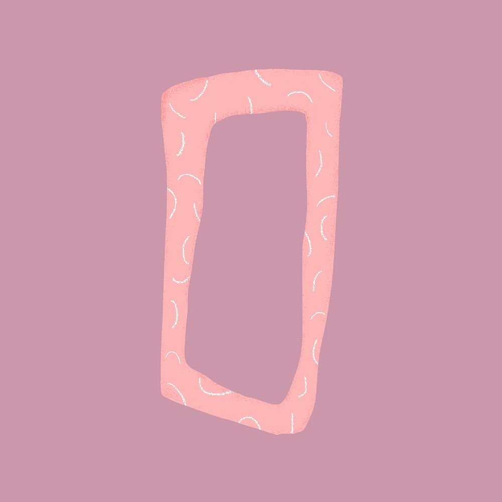 Square frame clipart, cute pink design vector