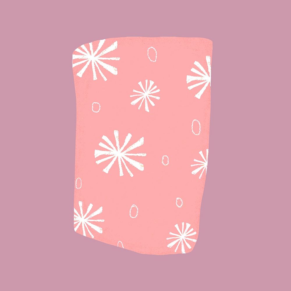 Cute square sticker, abstract pink design vector