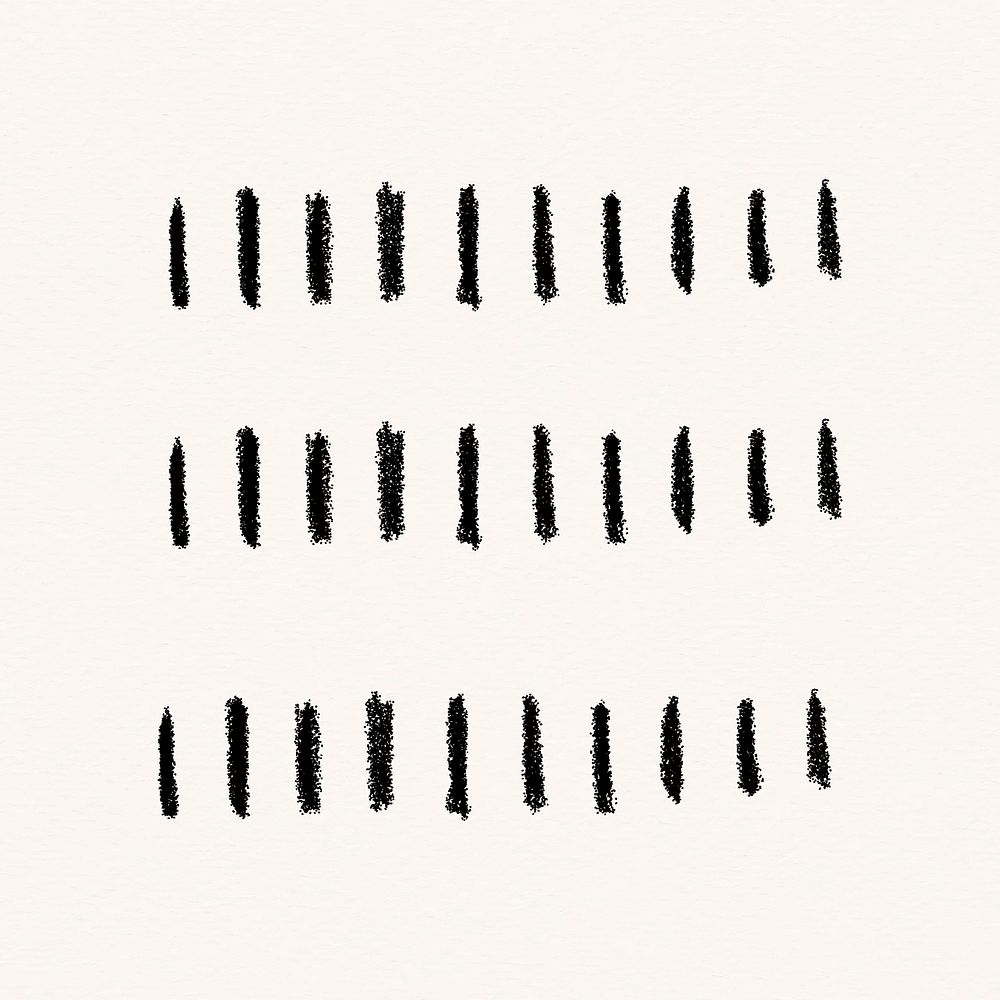 Crayon line clipart, black abstract design