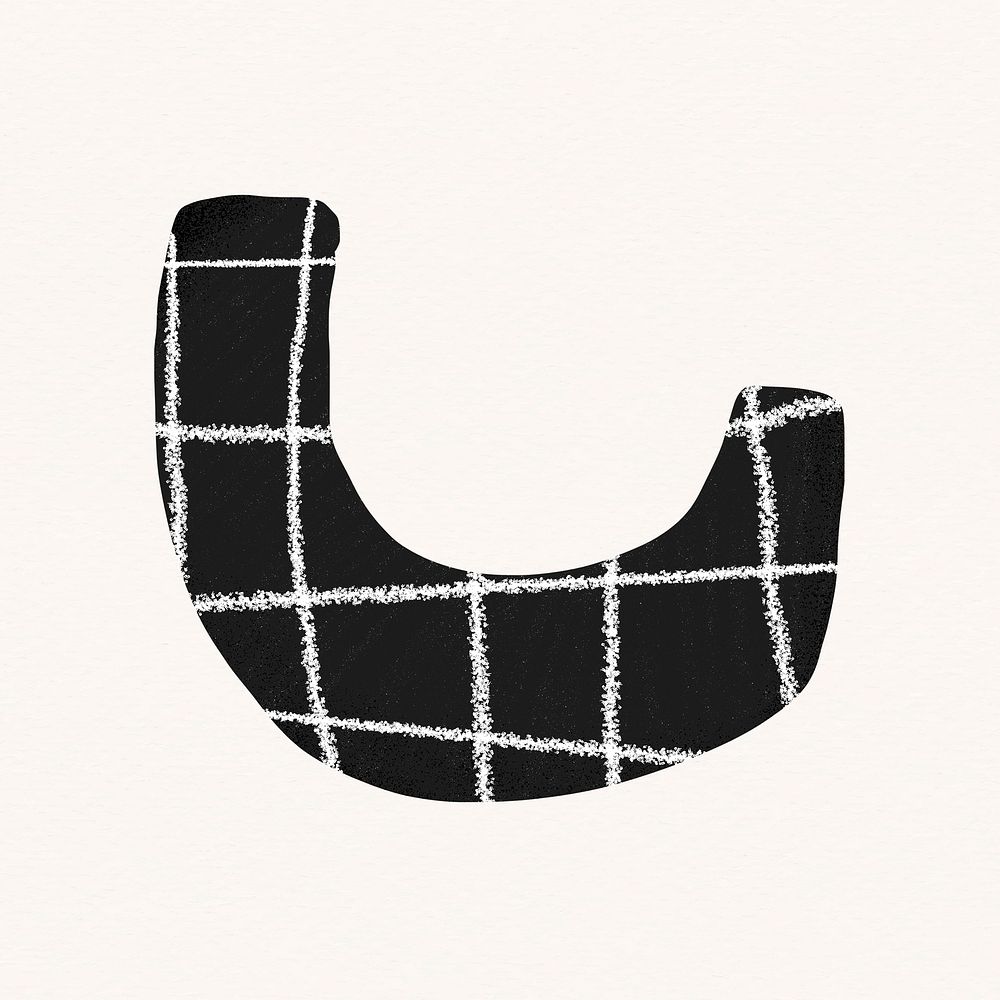 Abstract doodle shape clipart, black grid design vector