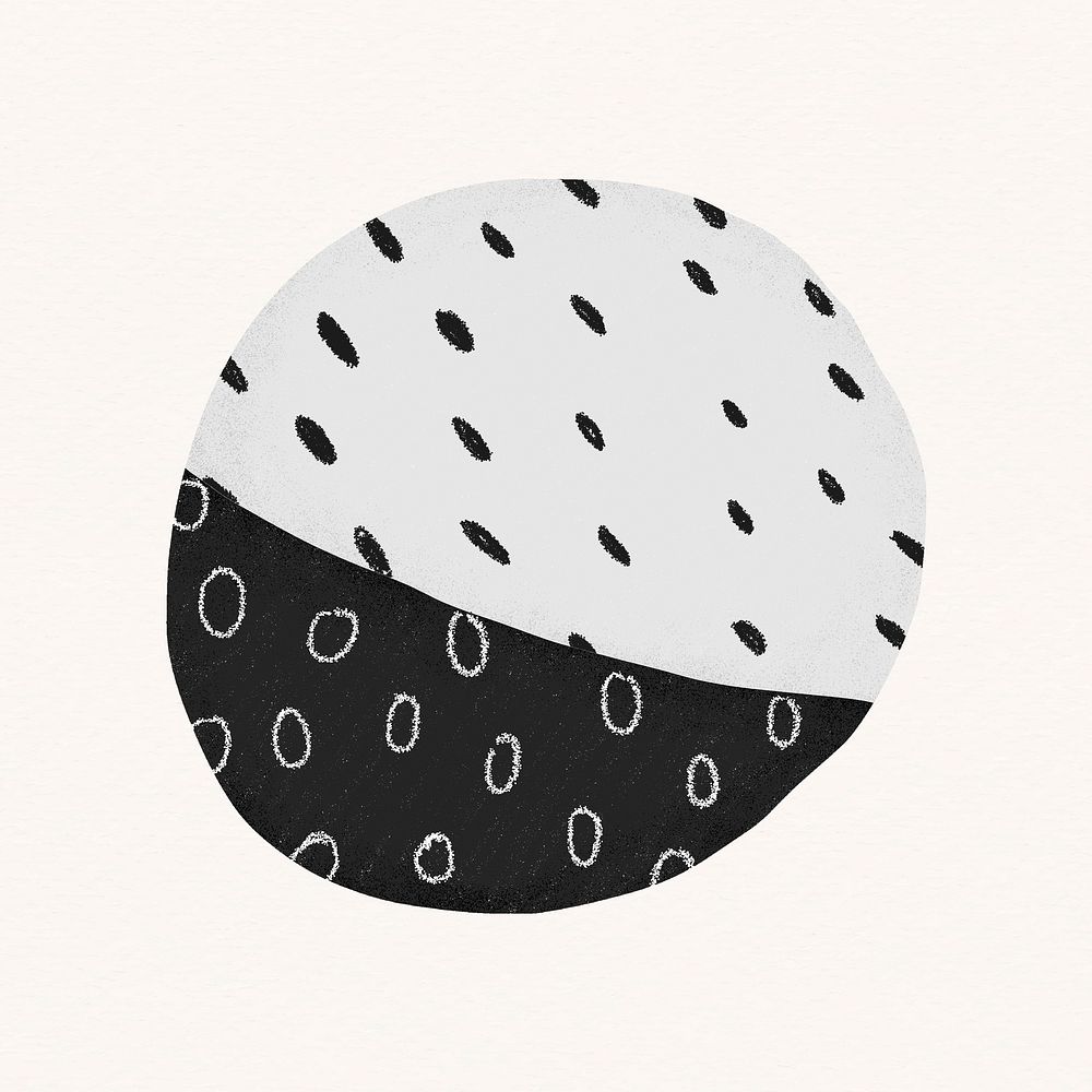 Black circle sticker, dots design vector