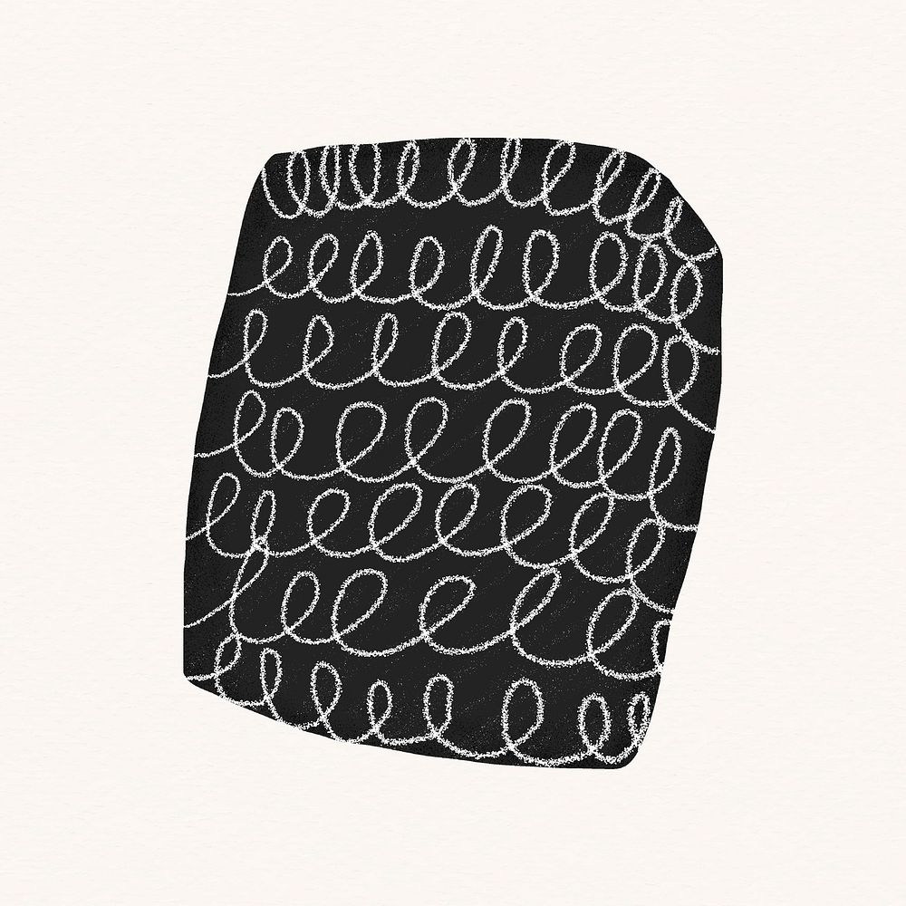 Black square sticker, abstract design