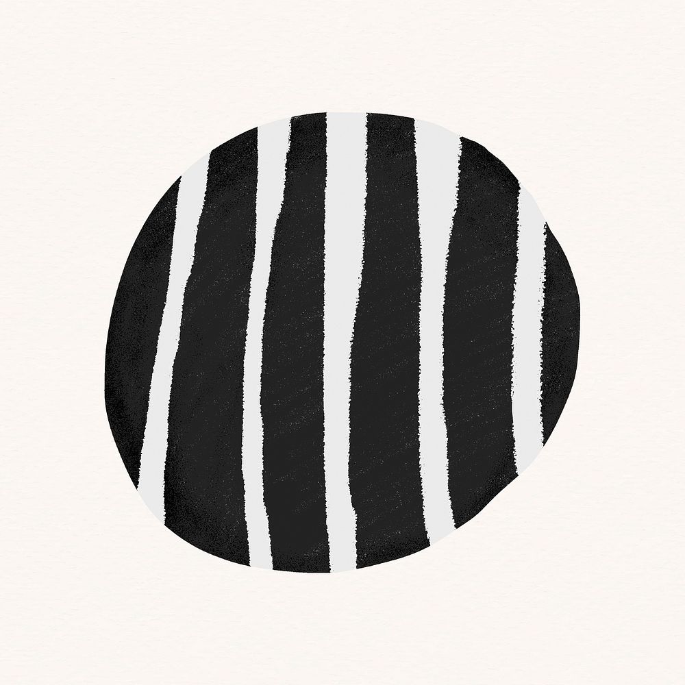 Circle clipart, black abstract shape design vector