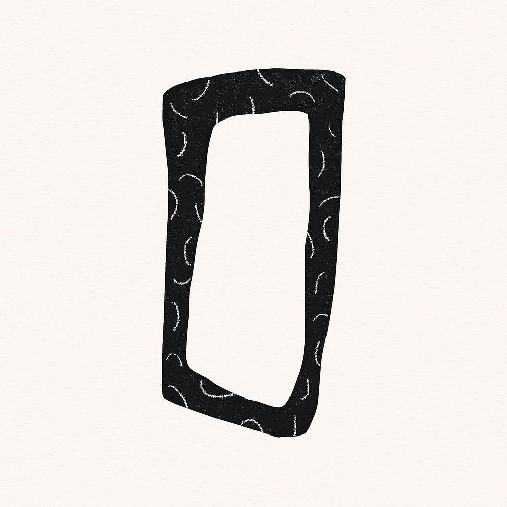 Square clipart, cute black design vector