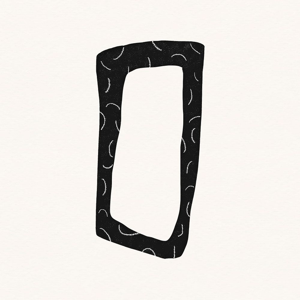 Square clipart, cute black design psd