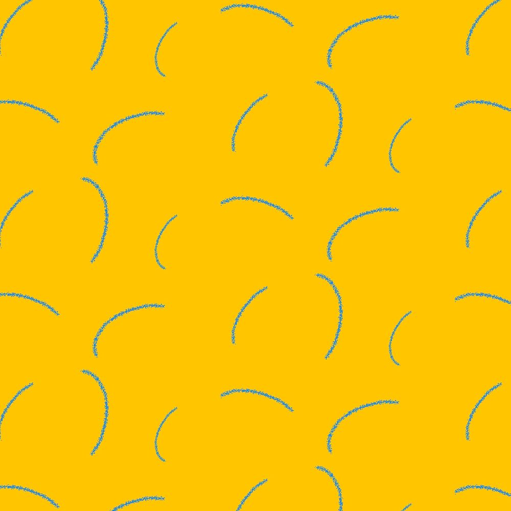 Abstract blue line seamless pattern, yellow background vector
