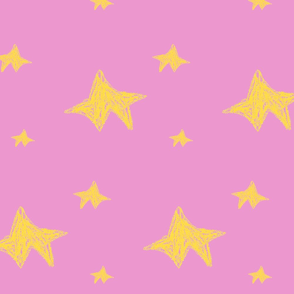Yellow star pattern, pink background design psd