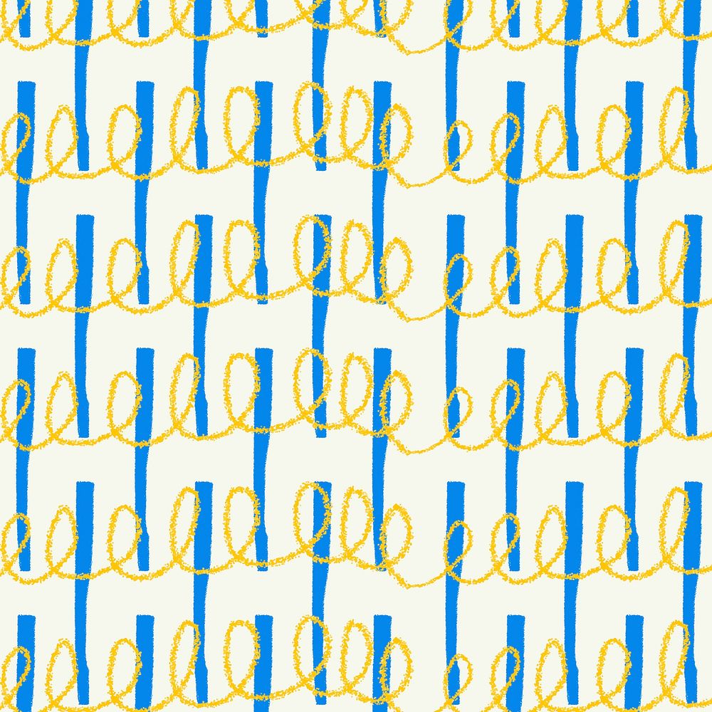 Squiggle crayon pattern, cute background