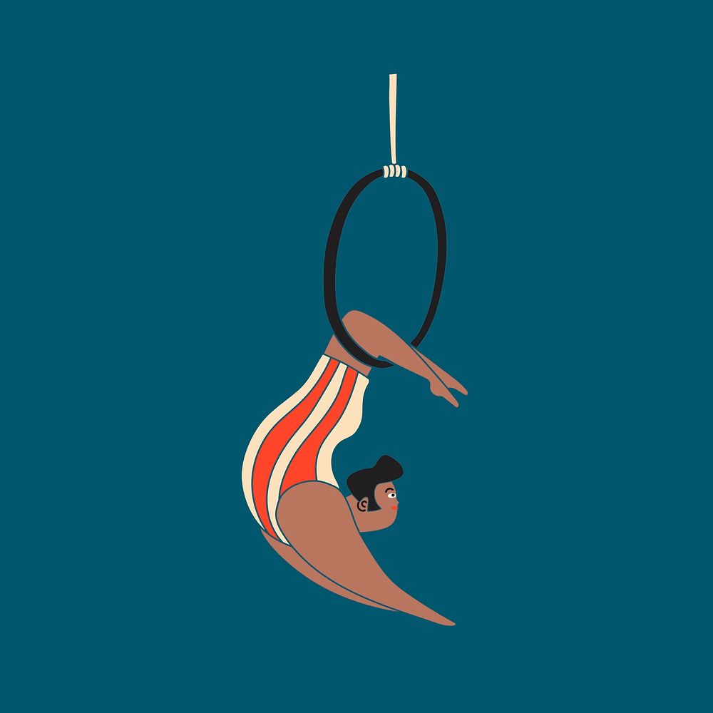 Acrobat circus performer sticker design, character illustration vector