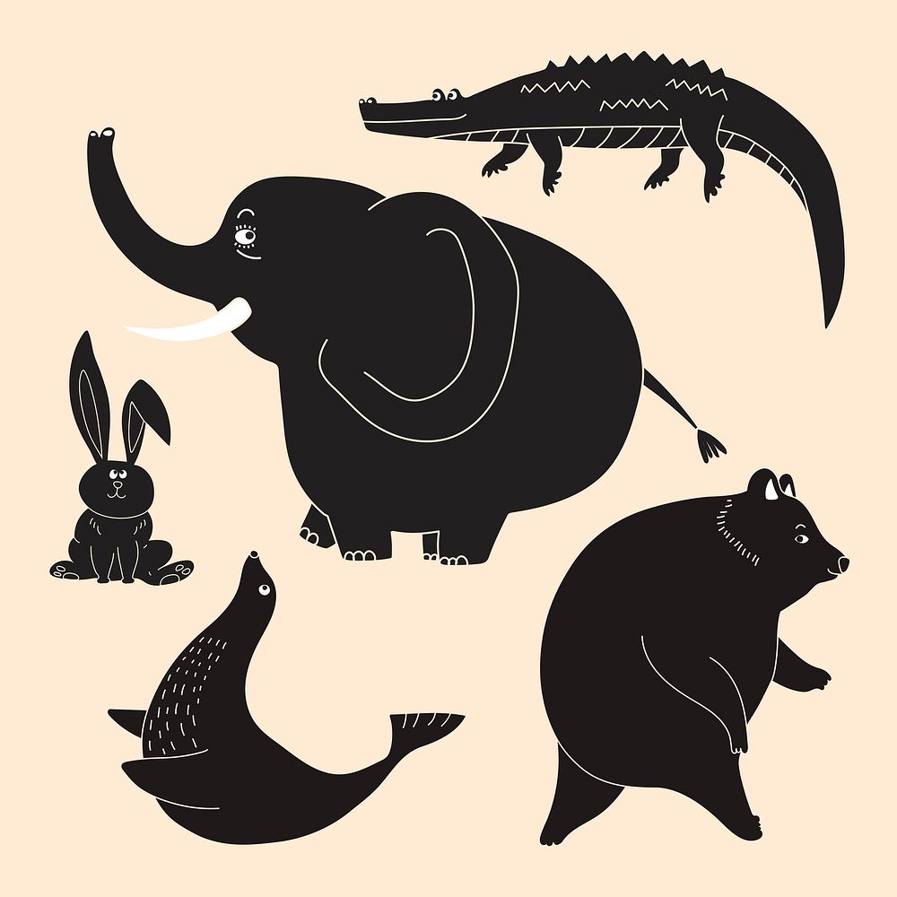 Circus animal illustration vector set  