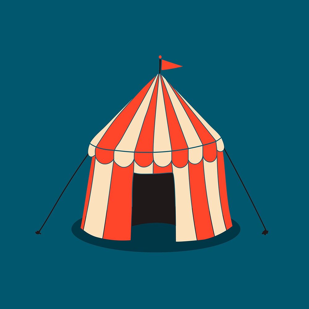 Circus tent illustration, retro design