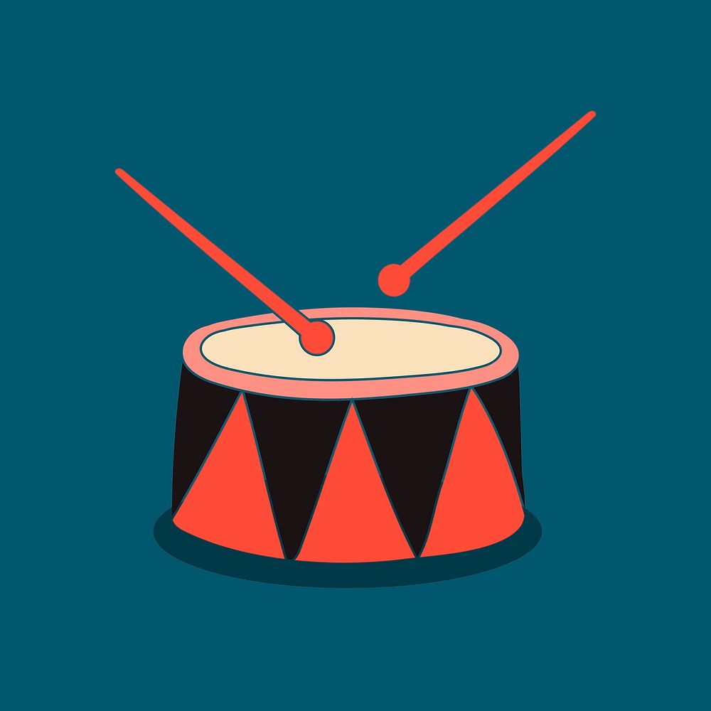 Circus drum illustration, musical instrument design
