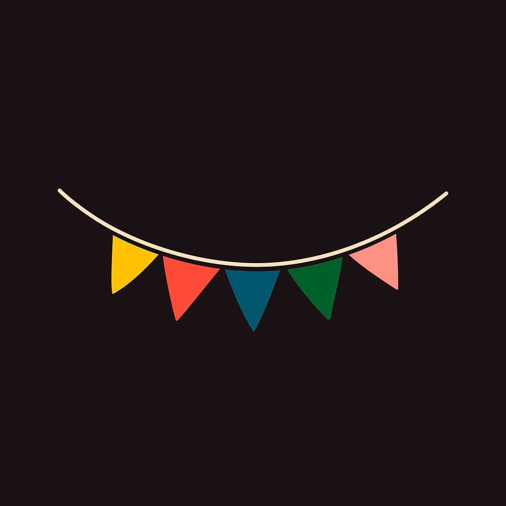 Party bunting illustration, colorful design