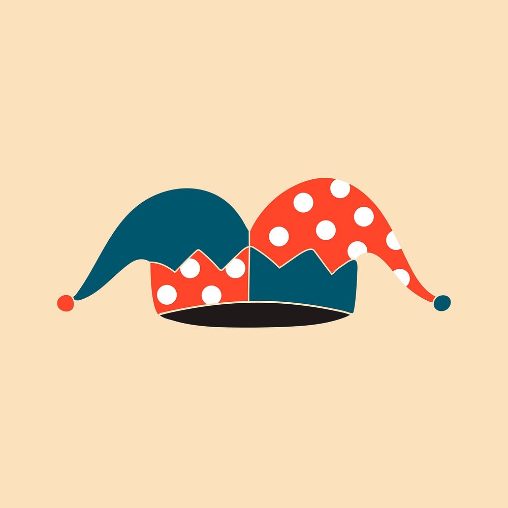 Clown hat illustration, cute circus accessories design