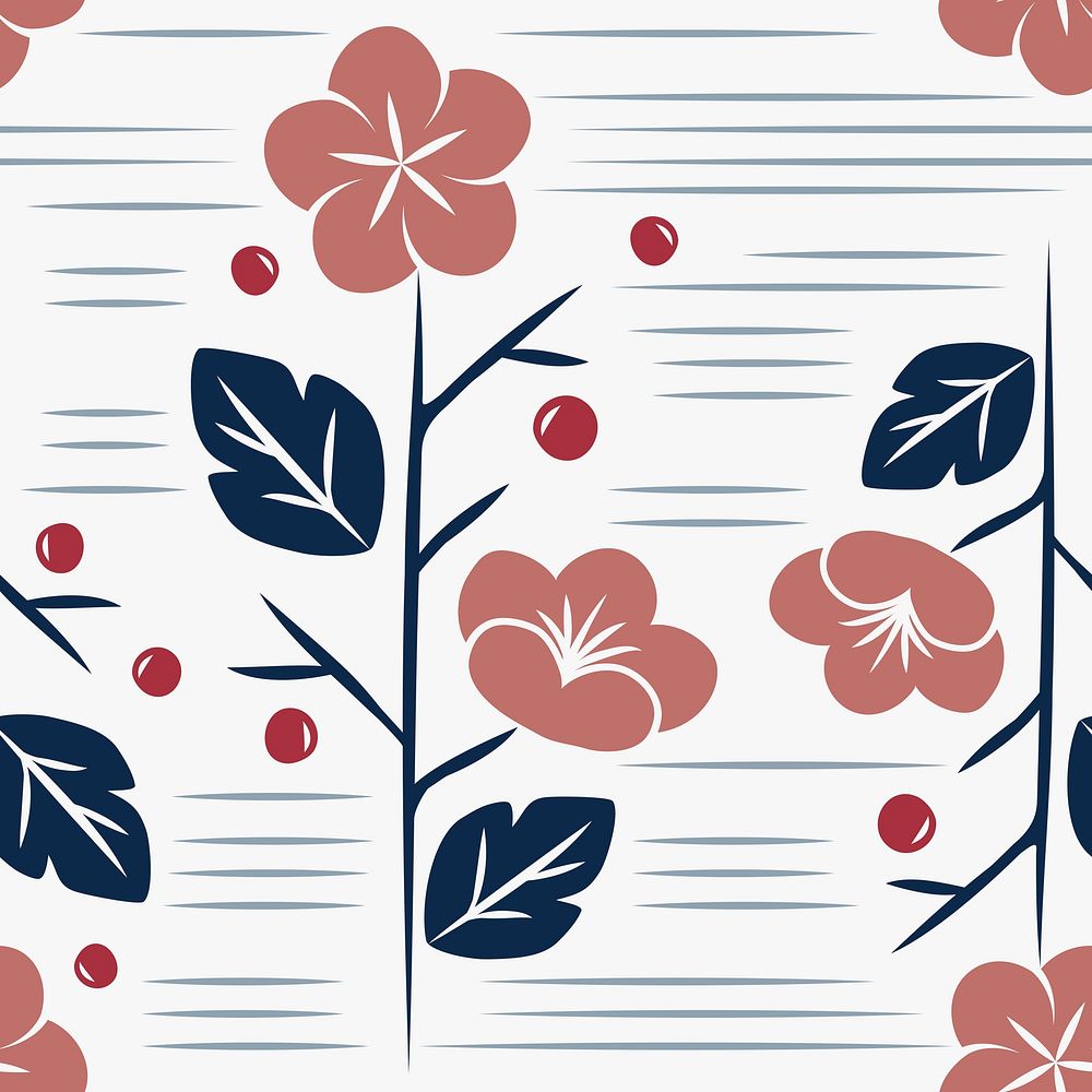 Vector of seamless Japanese style floral pattern 
