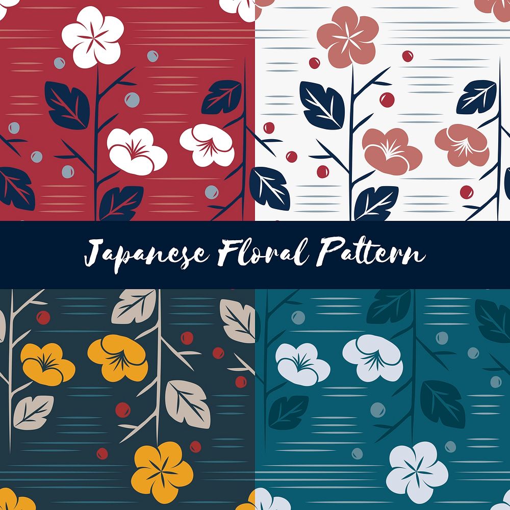 Vector of seamless Japanese style floral pattern 