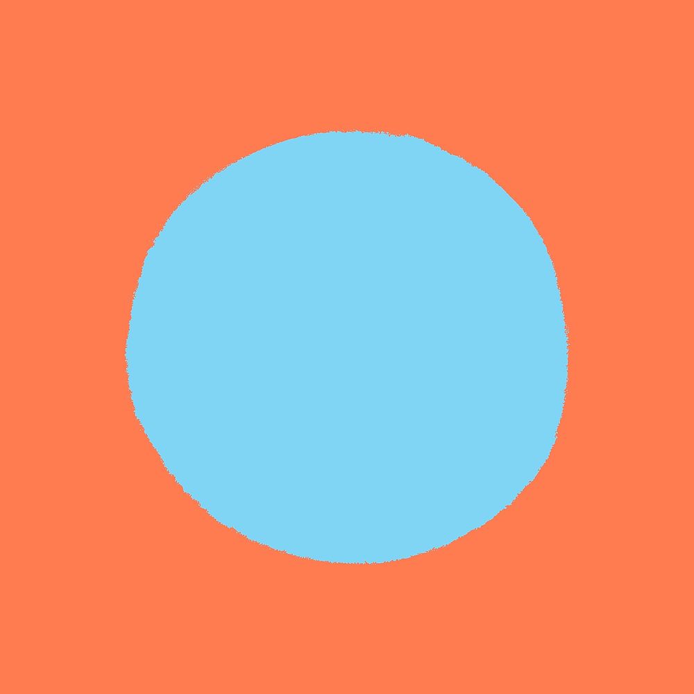 Blue circle sticker, flat geometric shape vector