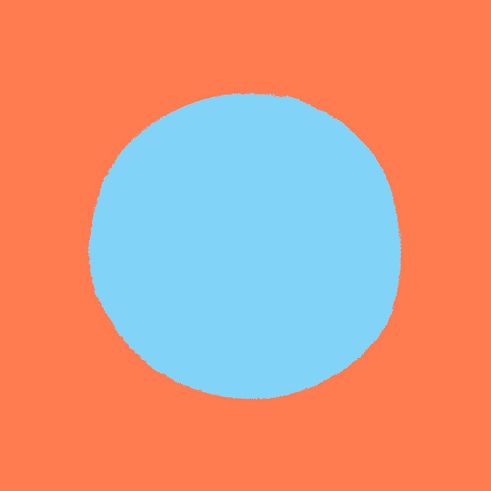 Blue circle sticker, flat geometric shape psd