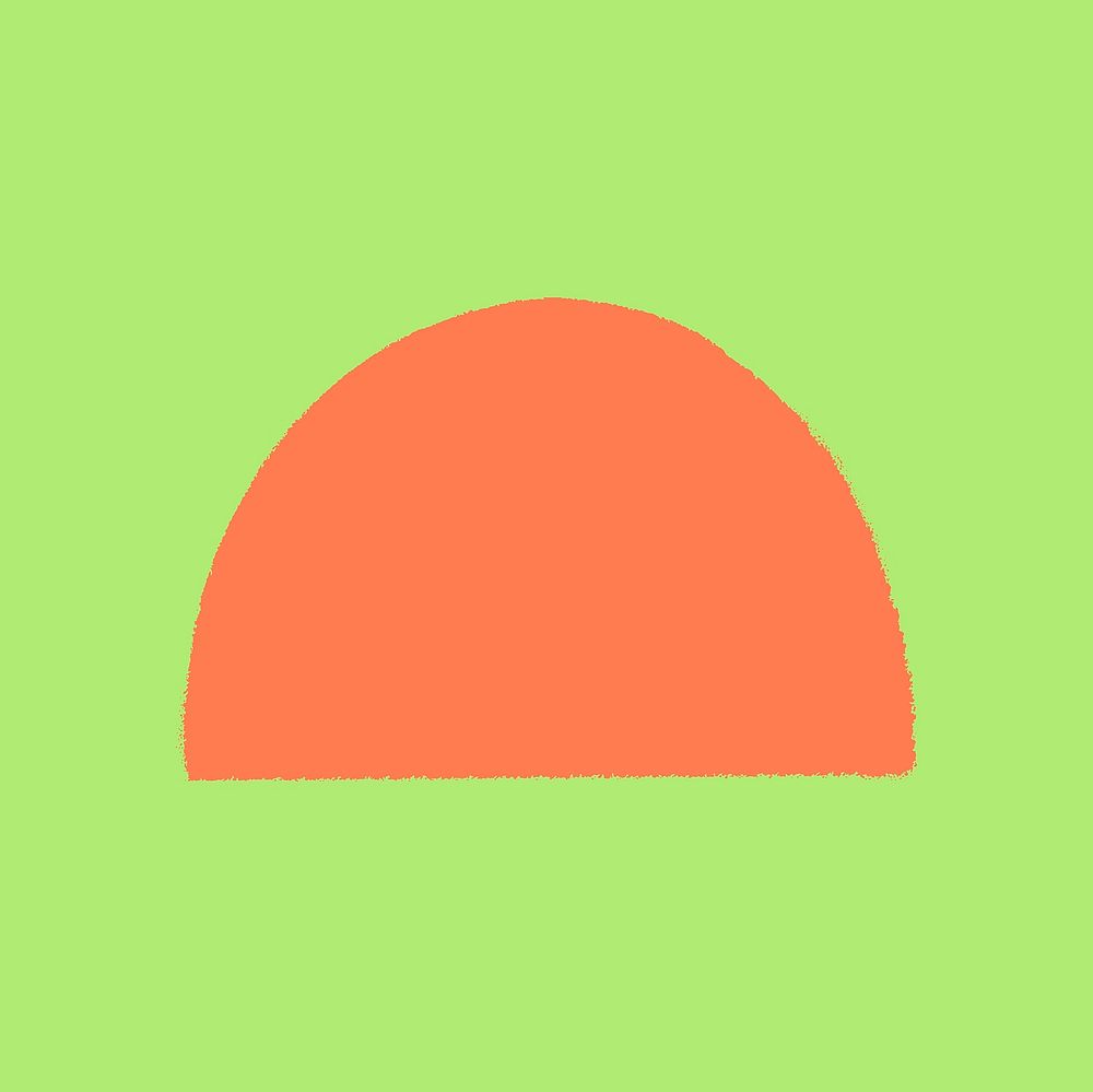 Orange semicircle sticker, geometric shape vector