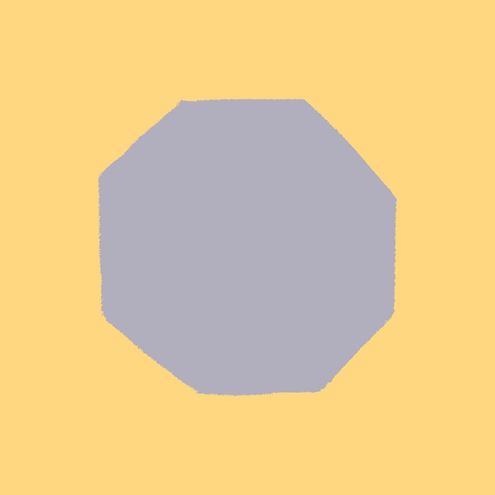 Octagon shape sticker, gray geometric vector