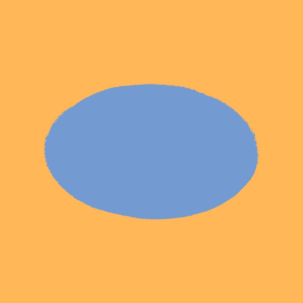 Oval shape sticker, blue geometric design psd