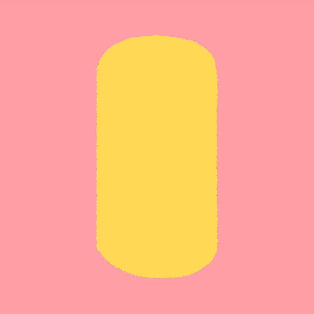 Yellow geometric shape, pink background