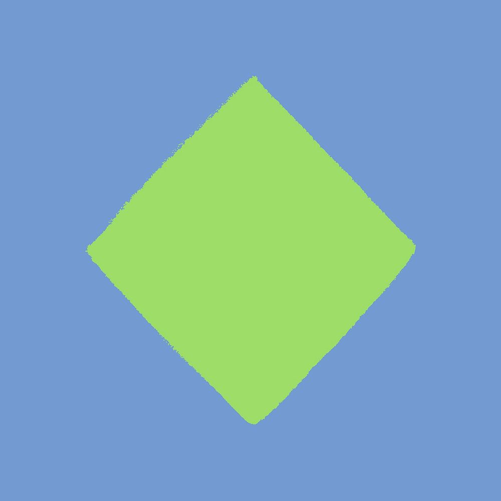 Green square shape clipart, geometric flat design vector