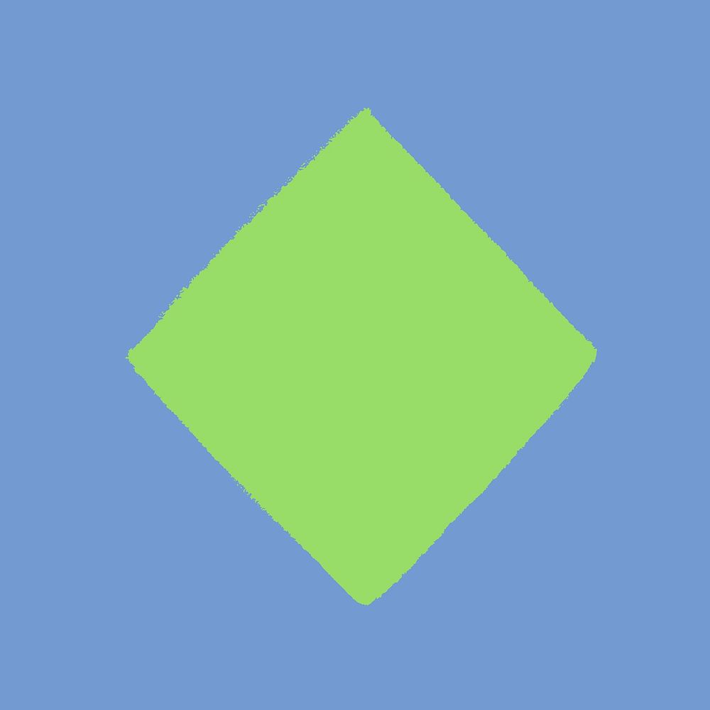 Green square shape clipart, geometric flat design psd