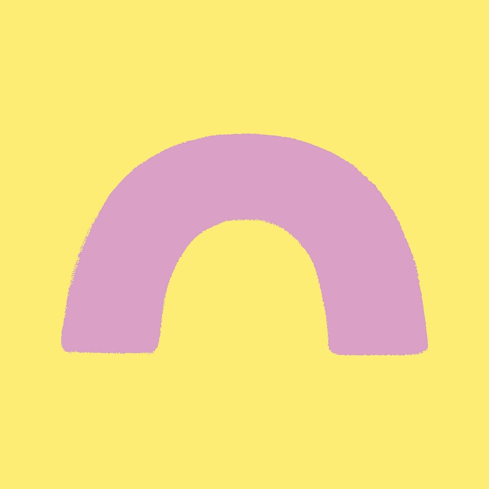 Pink semicircle sticker, geometric shape vector